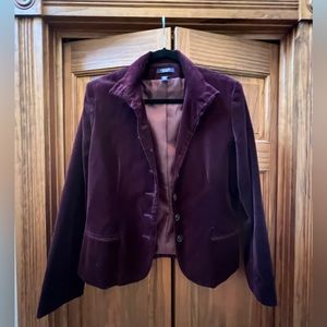 Chaps fully lined button up, military style velvet blazer-great condition